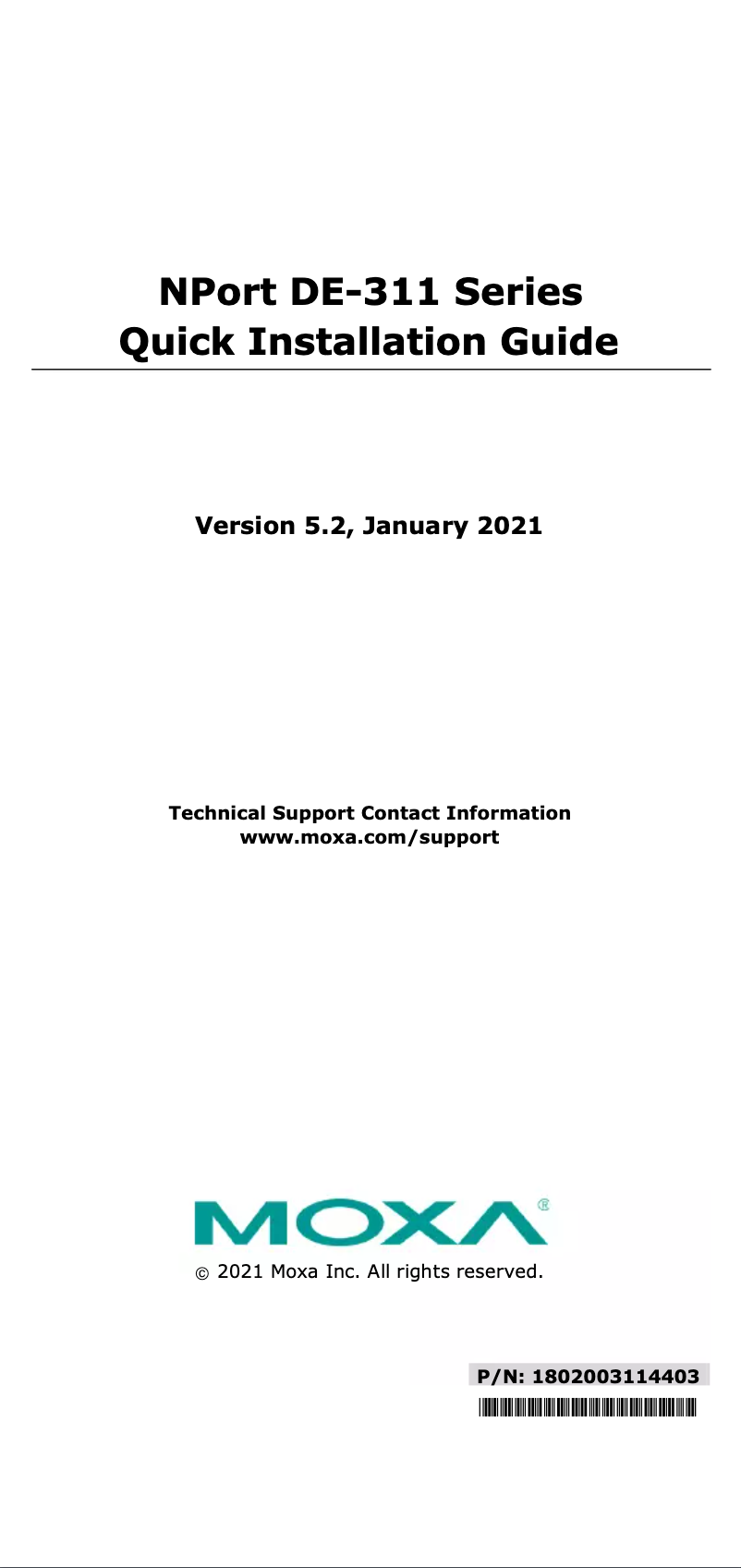 Page n°1 - Manuel utilisateur Moxa NPort Express DE-311