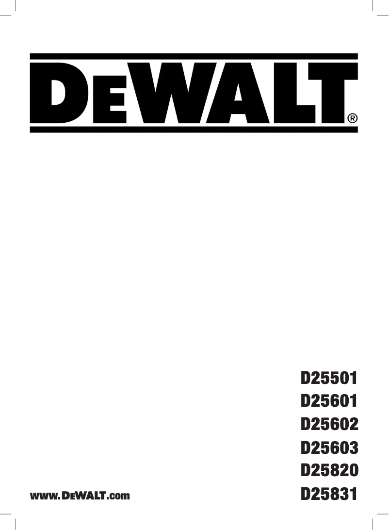 Page n°1 - Manuel utilisateur DeWalt D25820