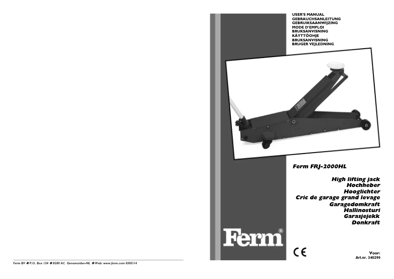 Page n°1 - Manuel utilisateur Ferm FRJ-2000HL