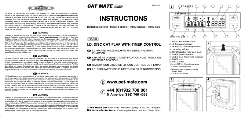 Page 1 de la notice Manuel utilisateur Closer Pets Cat Mate 305W