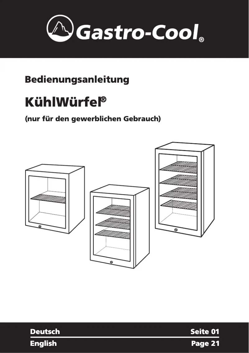 Page 1 de la notice Manuel utilisateur Gastro-Cool KW65