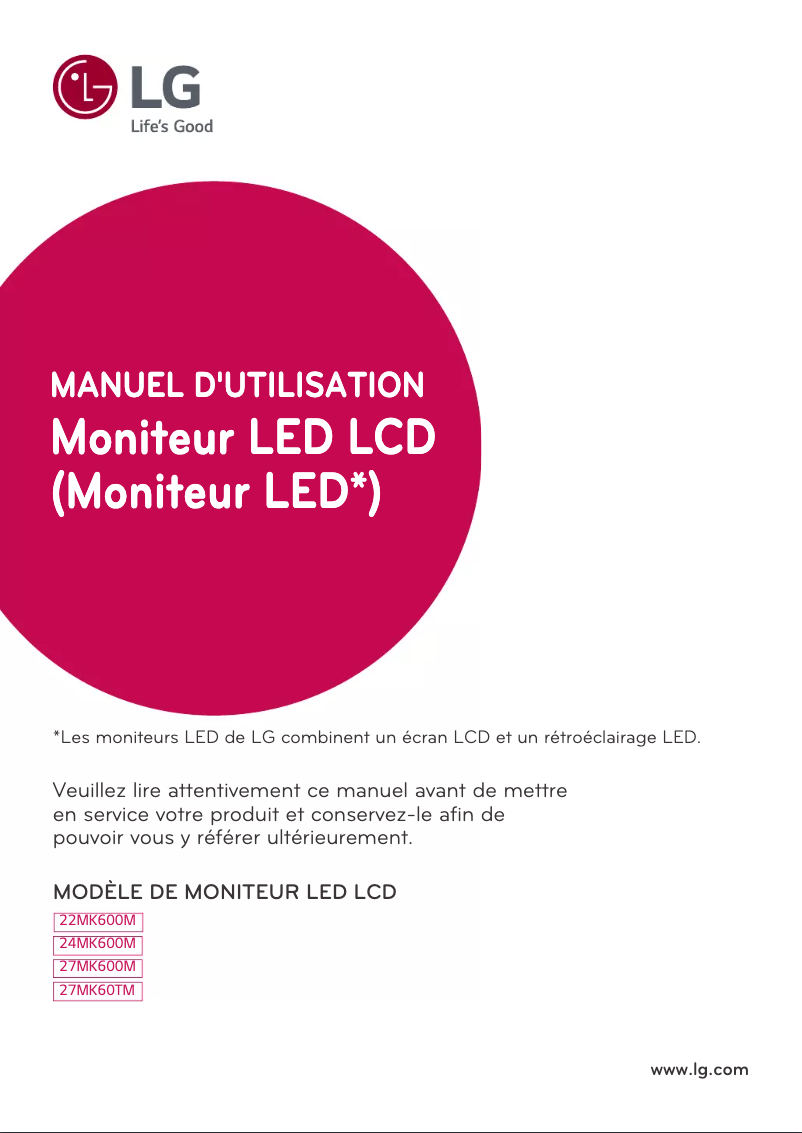Image de la première page du manuel de l'appareil 27MK600M