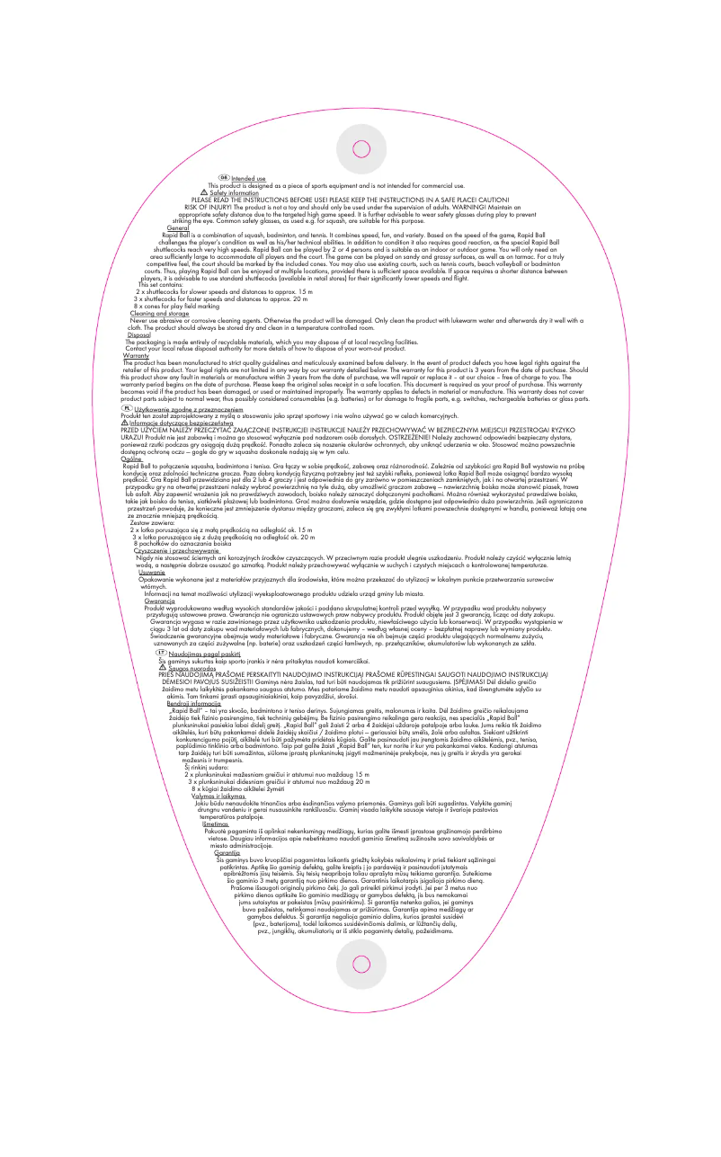 Page 1 de la notice Manuel utilisateur Crivit IAN 297289