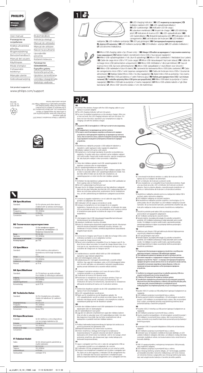 Page 1 de la notice Manuel utilisateur Philips DLP9011