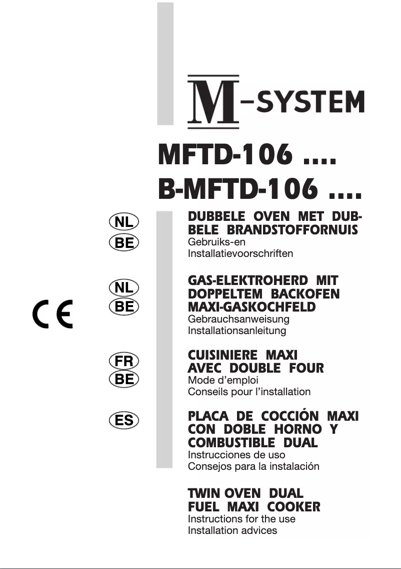 Page n°1 - Manuel utilisateur M-System B-MFTD-106