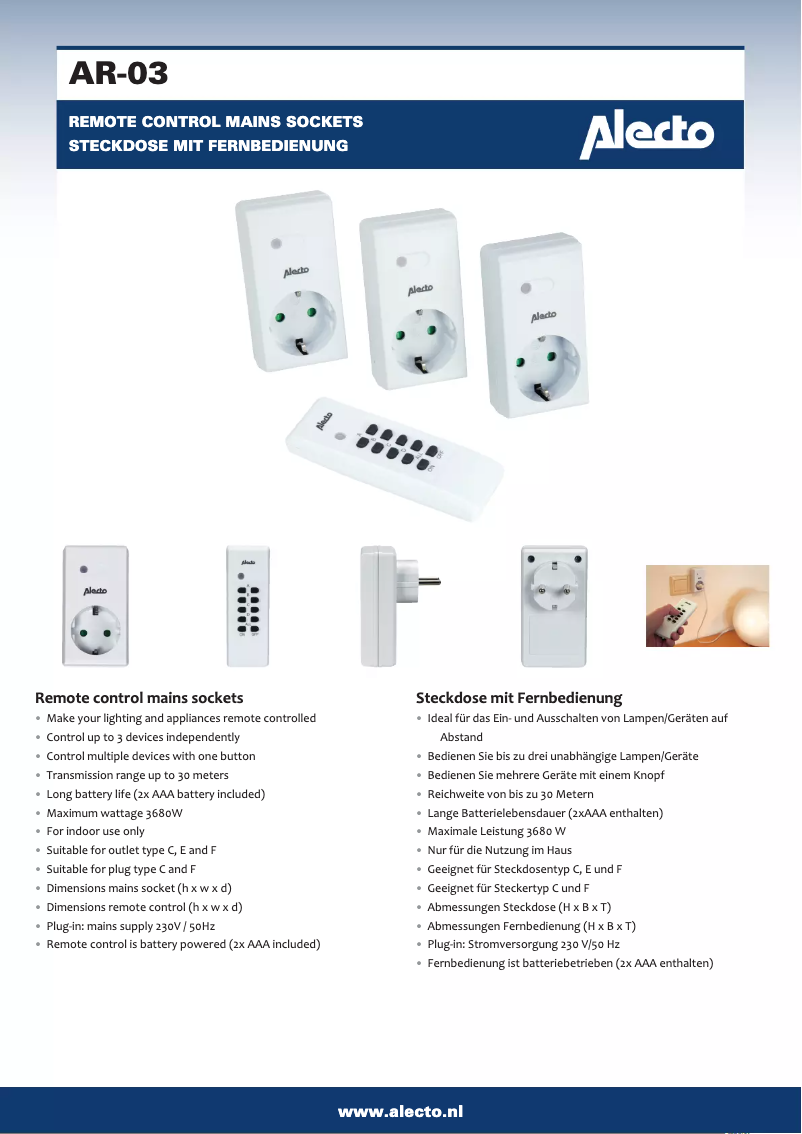 Image de la première page du manuel de l'appareil AR-03