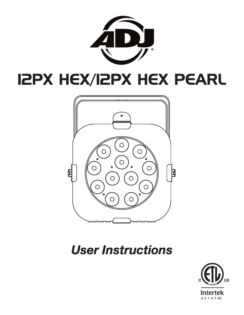 Image de la première page du manuel de l'appareil 12PX HEX PEARL