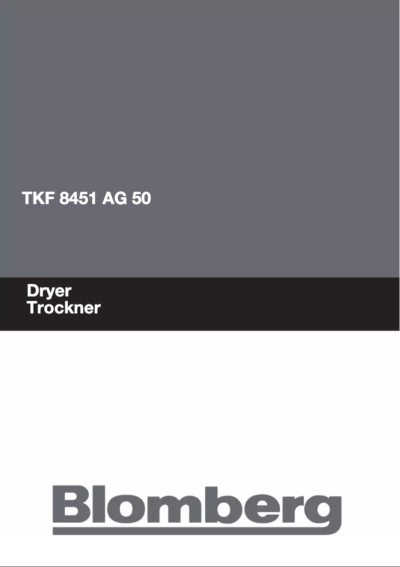 Page n°1 - Manuel utilisateur Blomberg TKF 8451 AG 50
