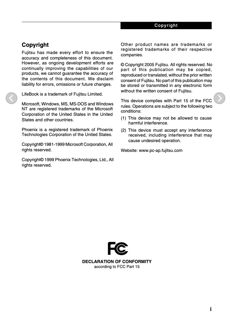 Image de la première page du manuel de l'appareil LifeBook P7120