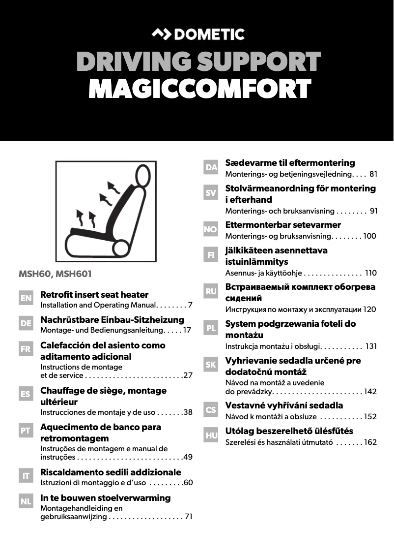 Imagen de la primera página del manual del dispositivo MagicComfort MSH60