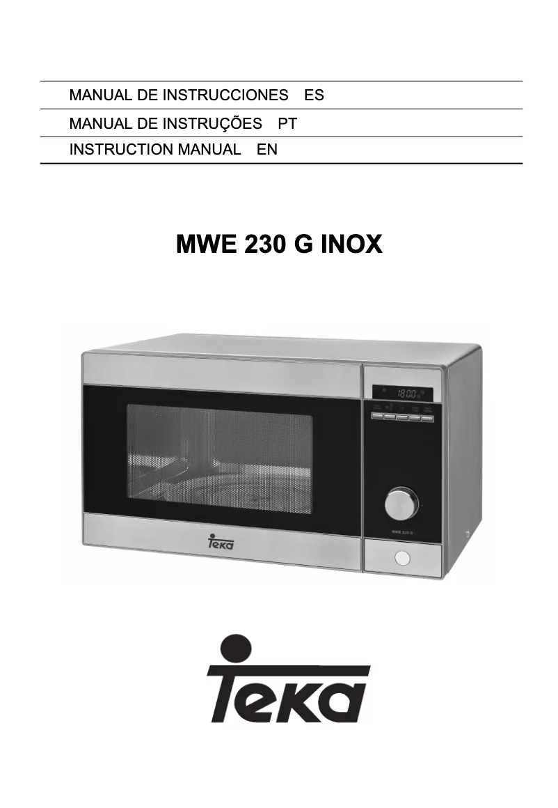 Page 1 de la notice Manuel utilisateur Teka MWE 230 G INOX