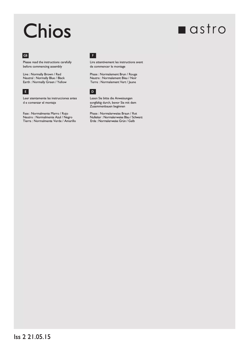 Page 1 de la notice Manuel utilisateur Astro Chios