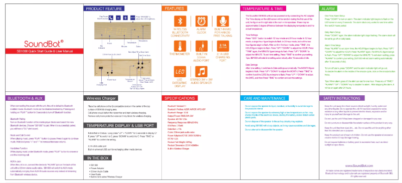 Image de la première page du manuel de l'appareil SB1000