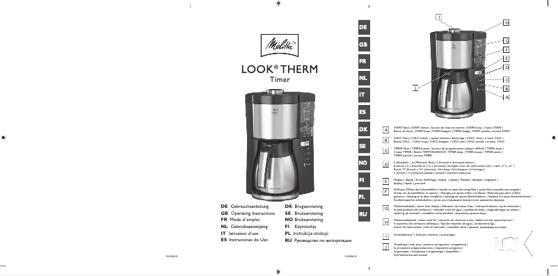 Page n°1 - Manuel utilisateur Melitta Look V Therm Timer