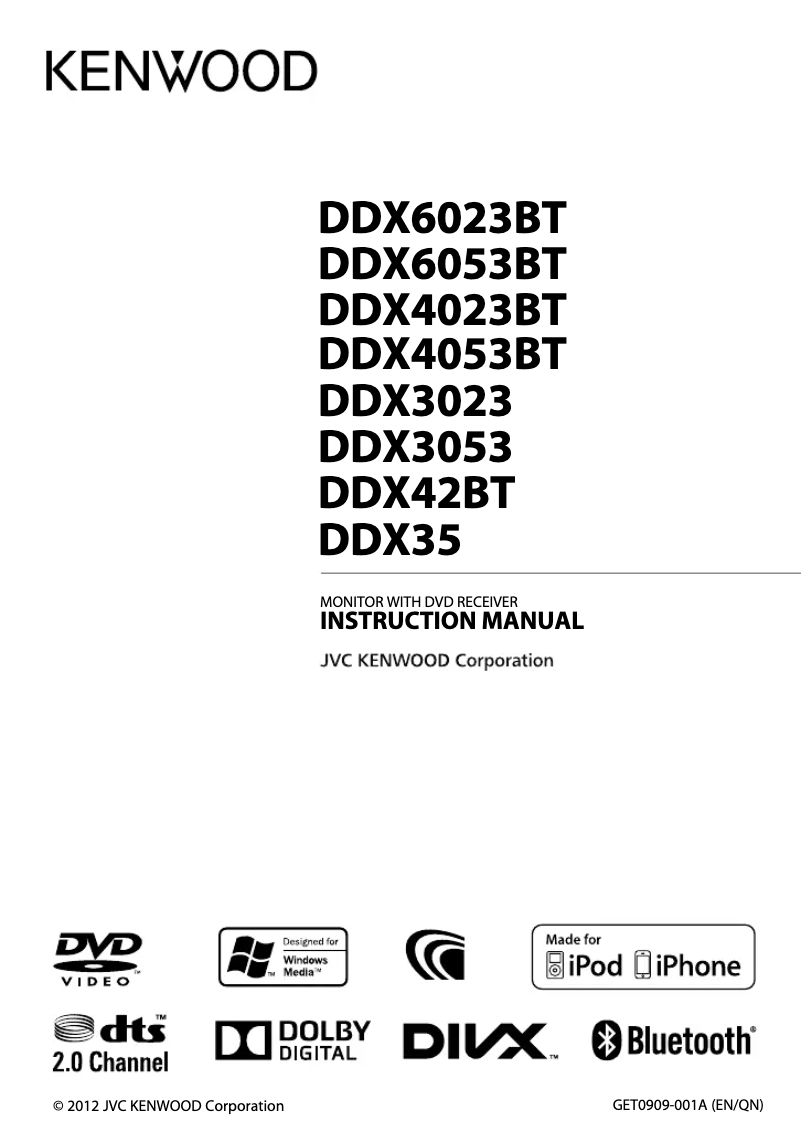 Page n°1 - Manuel utilisateur Kenwood DDX4053BT