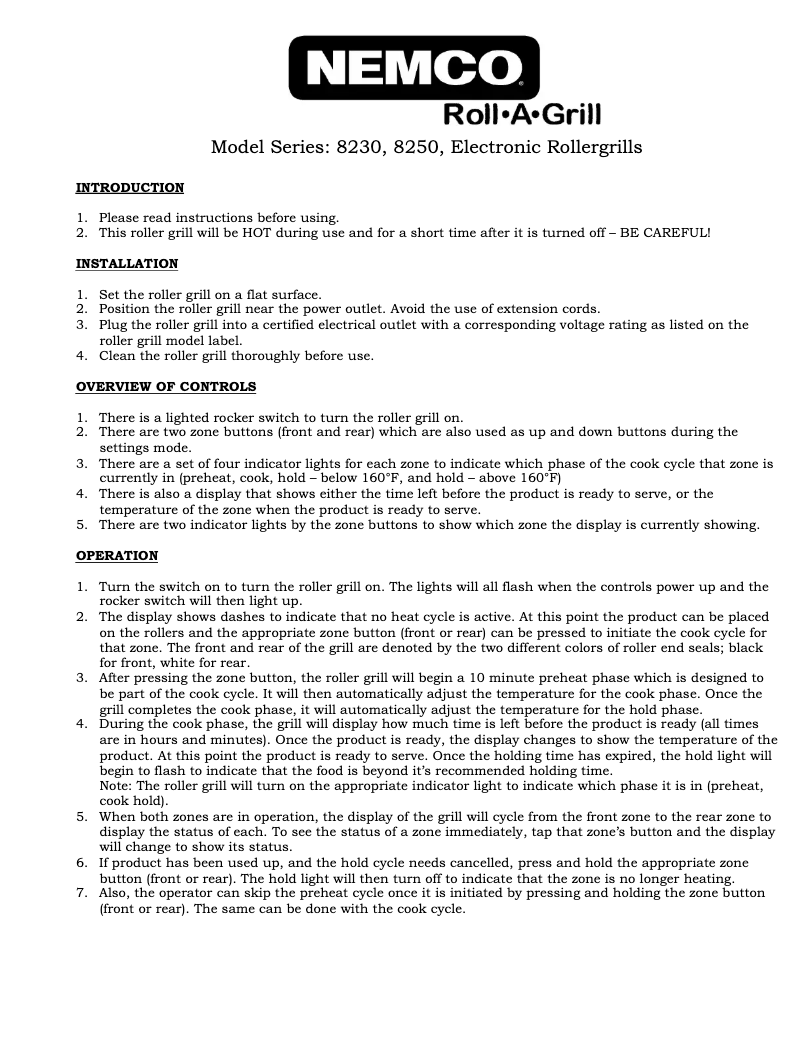 Page n°1 - Manuel utilisateur Nemco 80425
