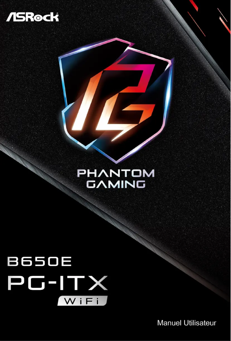 Page 1 de la notice Manuel utilisateur Asrock B650E PG-ITX WiFi