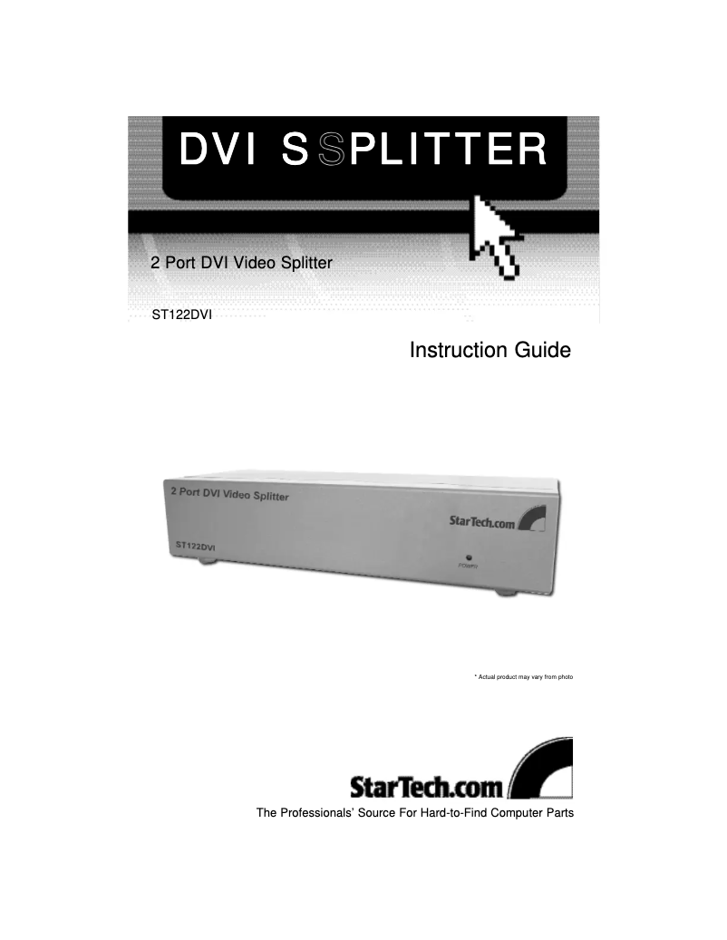 Page n°1 - Manuel utilisateur StarTech.com ST122DVI