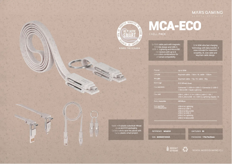 Page 1 of the manual Technical Sheet Mars Gaming MCA-ECO