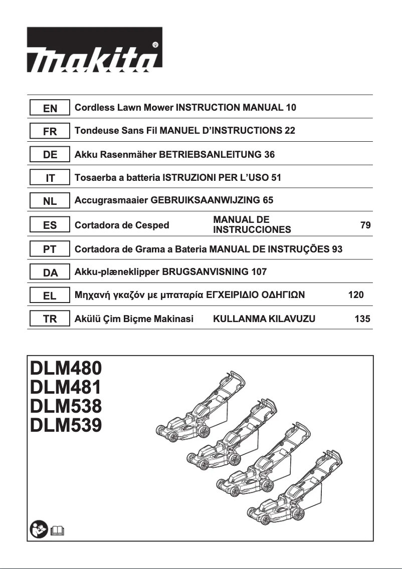 Page 1 de la notice Manuel utilisateur Makita DLM539Z