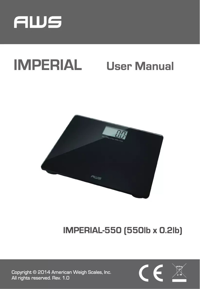 Página 1 del manual Manual de usuario American Weigh Scales Imperial
