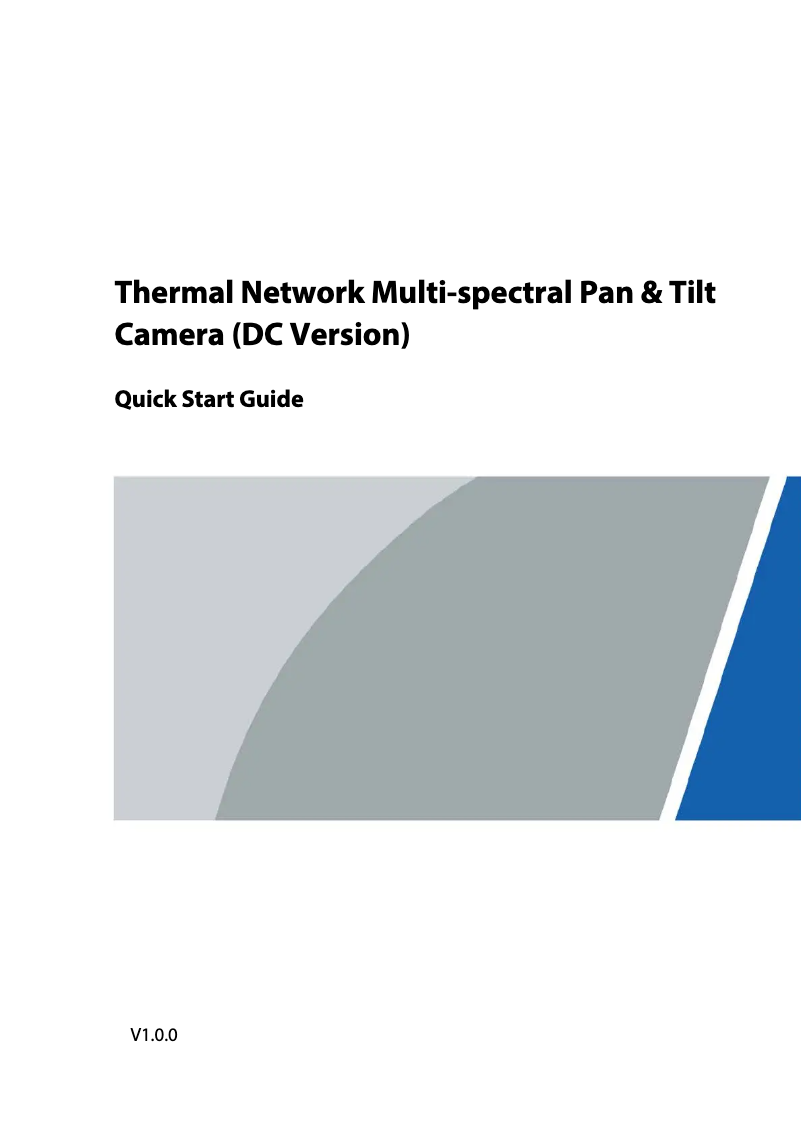 Page 1 de la notice Guide de démarrage rapide Dahua Technology TPC-PT8641D