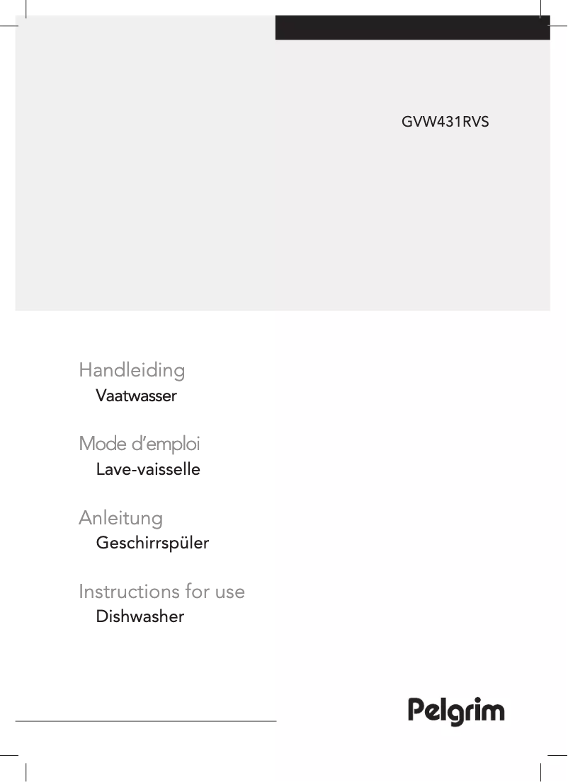 Page 1 de la notice Manuel utilisateur Pelgrim GVW431RVS