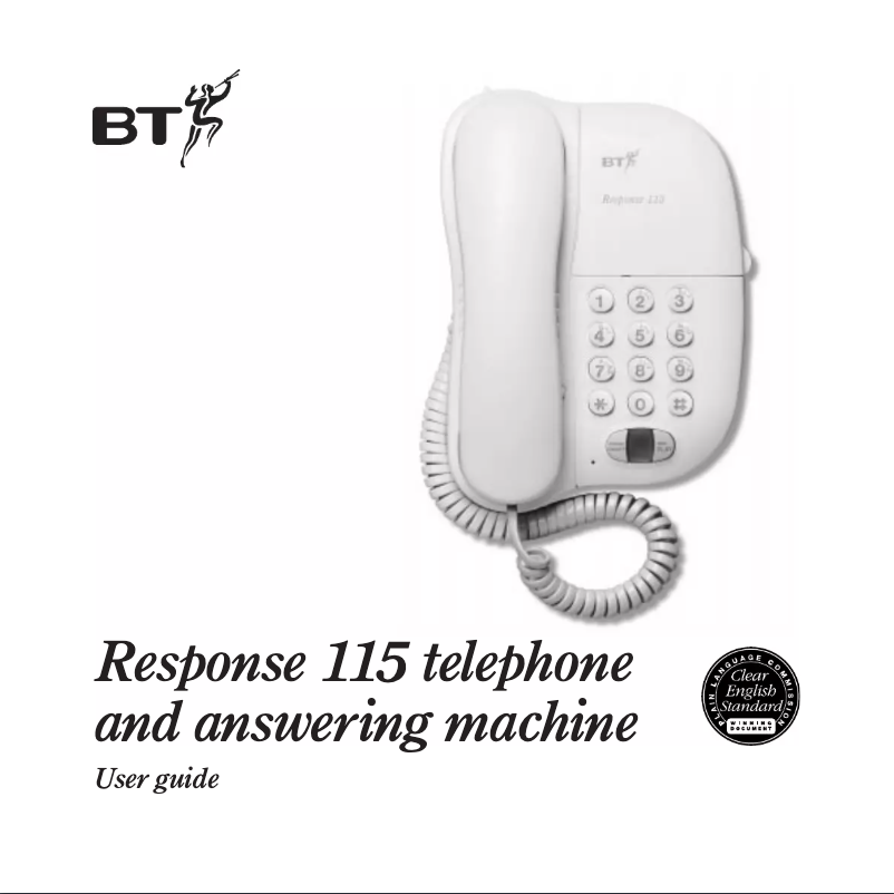 Page 1 de la notice Manuel utilisateur BT Response 115