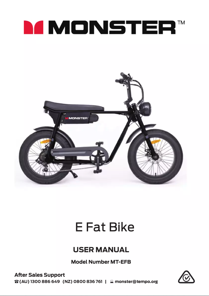 Page n°1 - Manuel utilisateur Monster E-Fat Bike MT-EFB