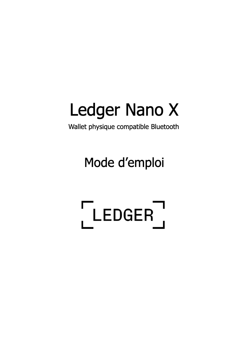 Page 1 de la notice Manuel utilisateur Ledger Nano X