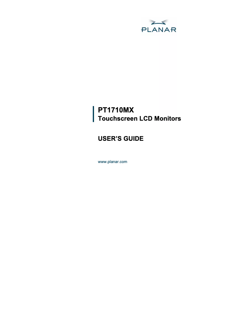 Page 1 de la notice Manuel utilisateur Planar PT1710MX