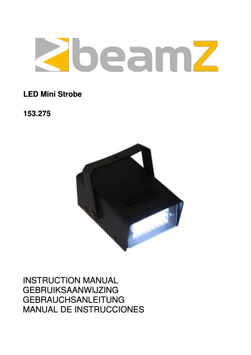 Page n°1 - Manuel utilisateur BeamZ LED Mini Strobe 153.275