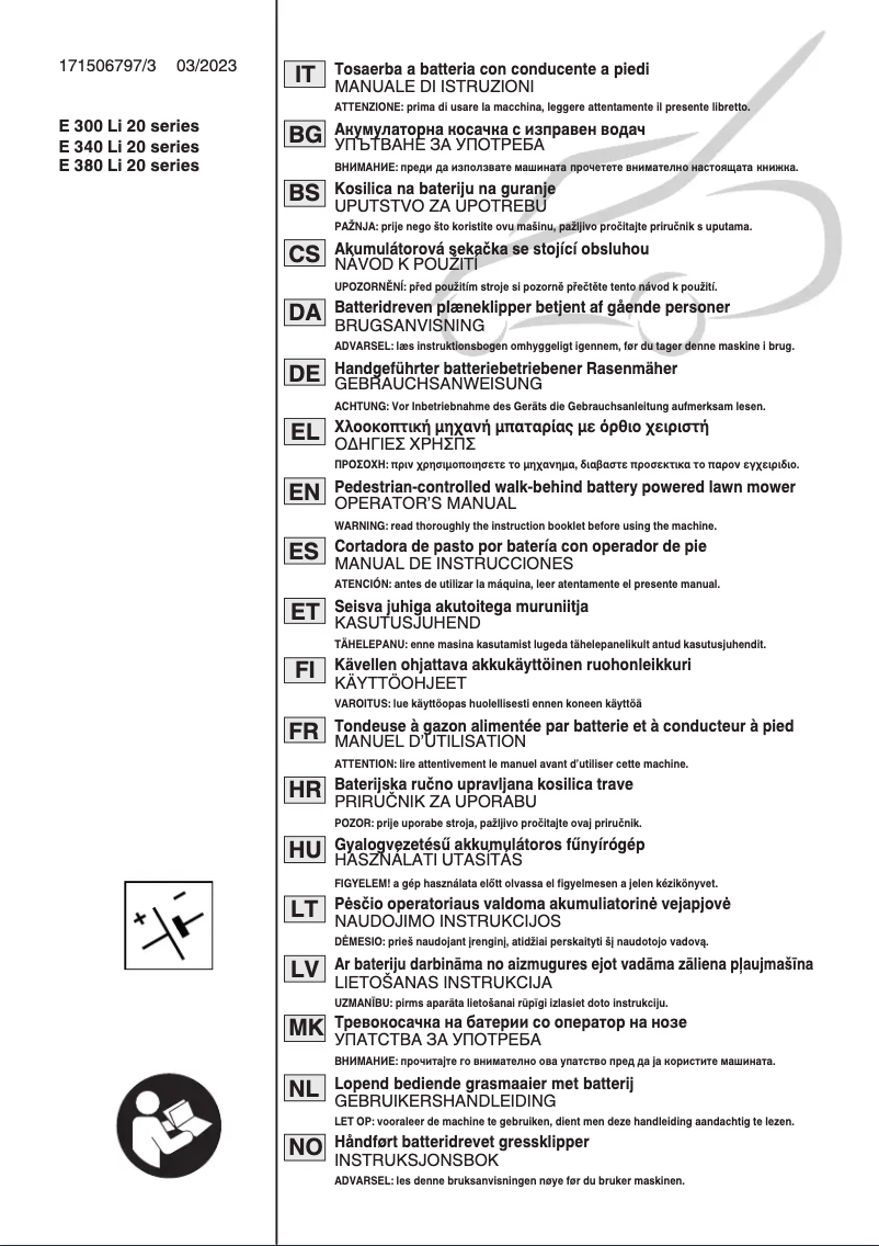 Page 1 de la notice Manuel utilisateur Stiga Collector 132e Kit