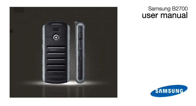 Page n°1 - Manuel utilisateur Samsung GT-B2700