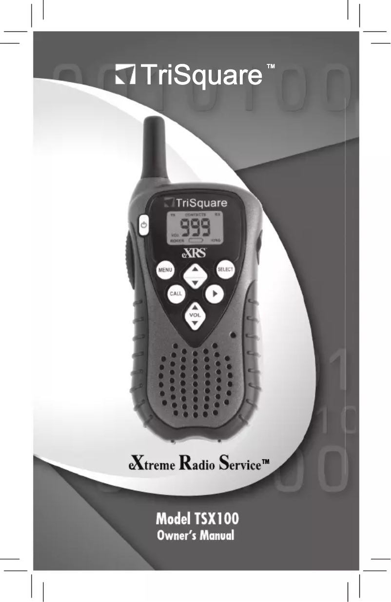 Page 1 de la notice Manuel utilisateur TriSquare TSX100