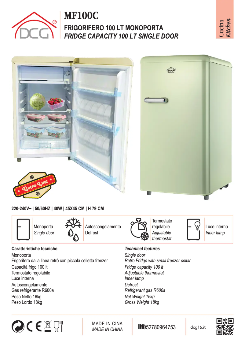 Page n°1 - Manuel utilisateur DCG MF100R
