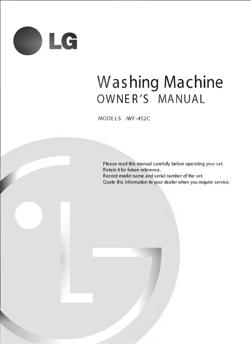 Image de la première page du manuel de l'appareil WF-452C