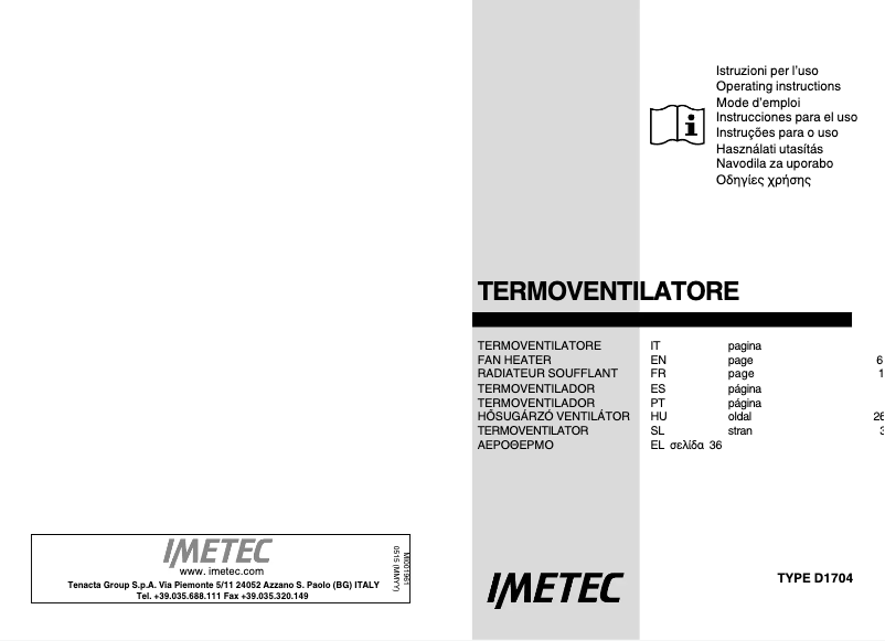 Page n°1 - Manuel utilisateur Imetec ECO FH4-300