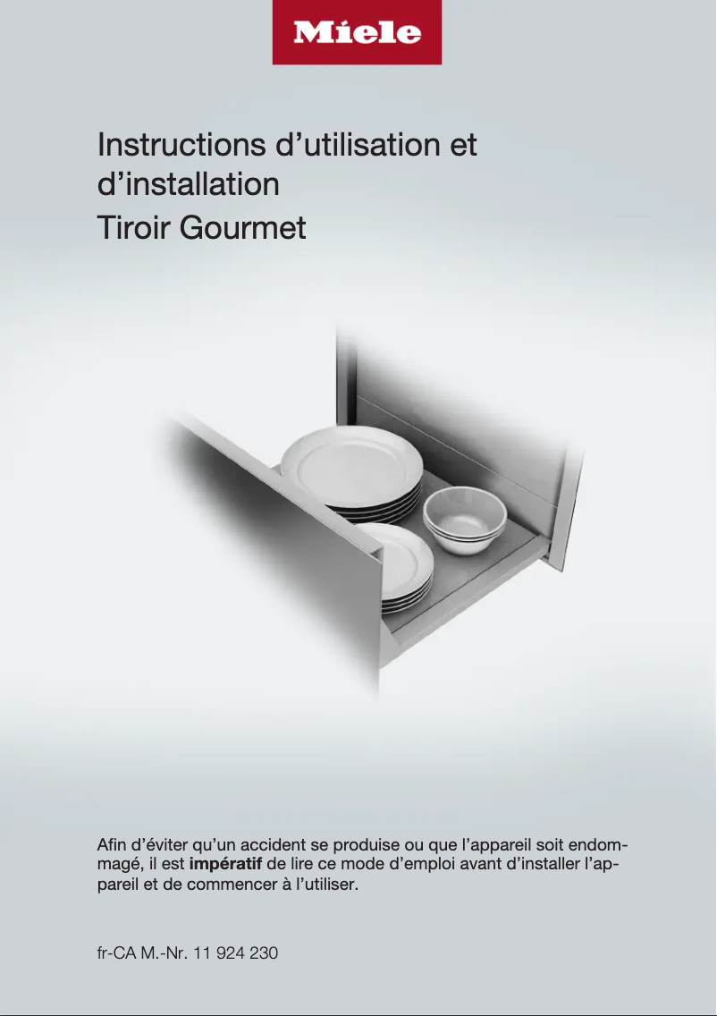 Page n°1 - Manuel utilisateur Miele ESW 7010 AM