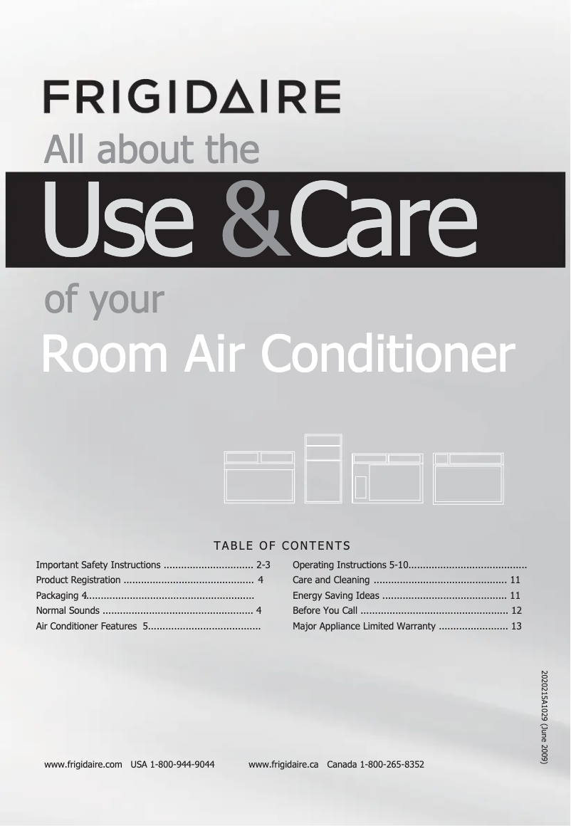 Page n°1 - Manuel d'utilisation et d'entretien Frigidaire FFRE0833Q1