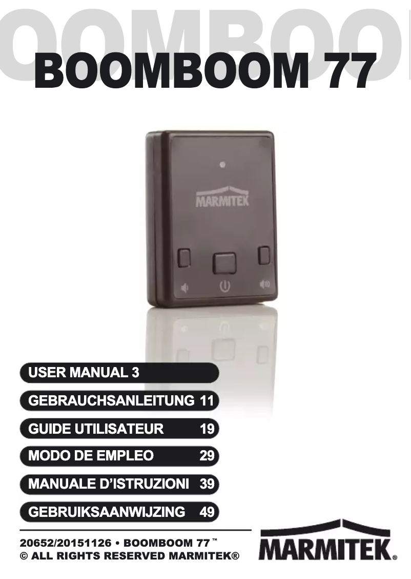 Image de la première page du manuel de l'appareil BoomBoom 77