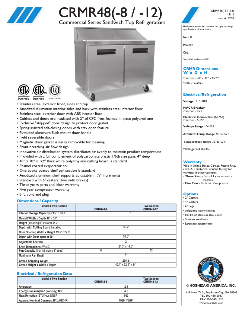 Image de la première page du manuel de l'appareil CRMR48-8