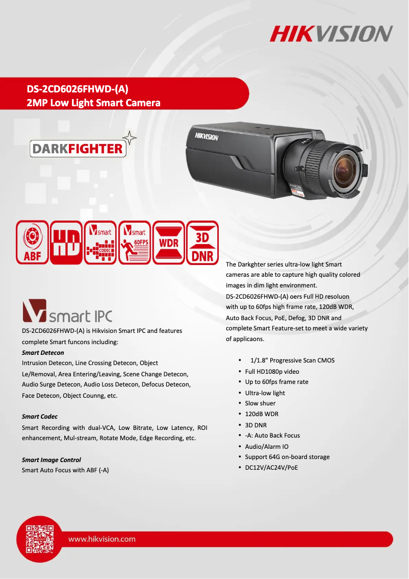Page n°1 - Brochure Hikvision DS-2CD6026FHWD-A7
