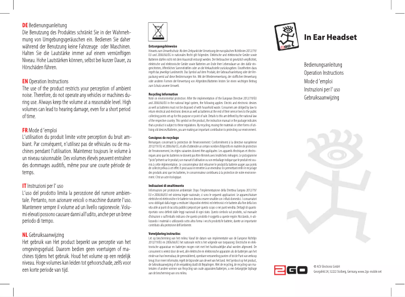 Page n°1 - Manuel utilisateur 2GO Active 1