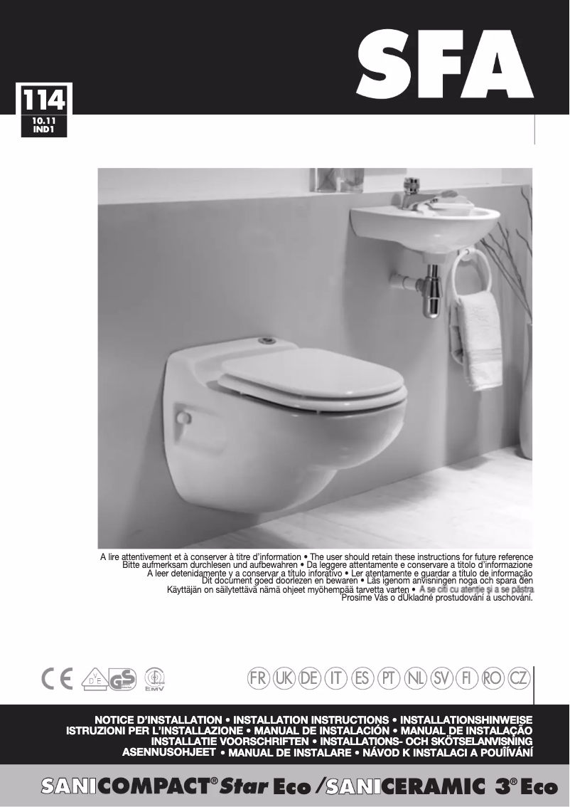 Image de la première page du manuel de l'appareil Sanicompact Star