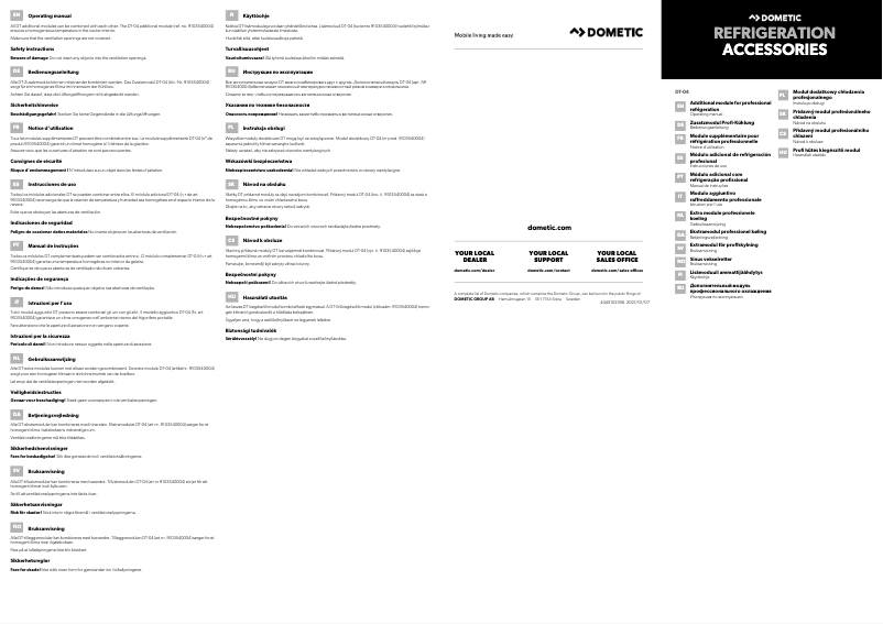 Page n°1 - Manuel utilisateur Dometic DT-04