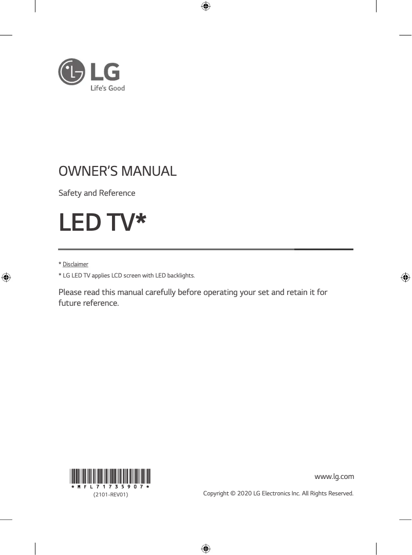 Page 1 de la notice Manuel utilisateur LG 55UN731C0GC