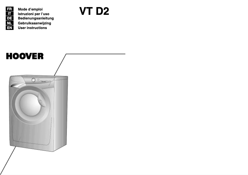 Page n°1 - Manuel utilisateur Hoover VT 7147 D21