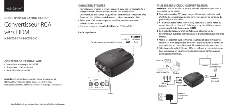 Page n°1 - Manuel utilisateur Insignia NS-HZ330