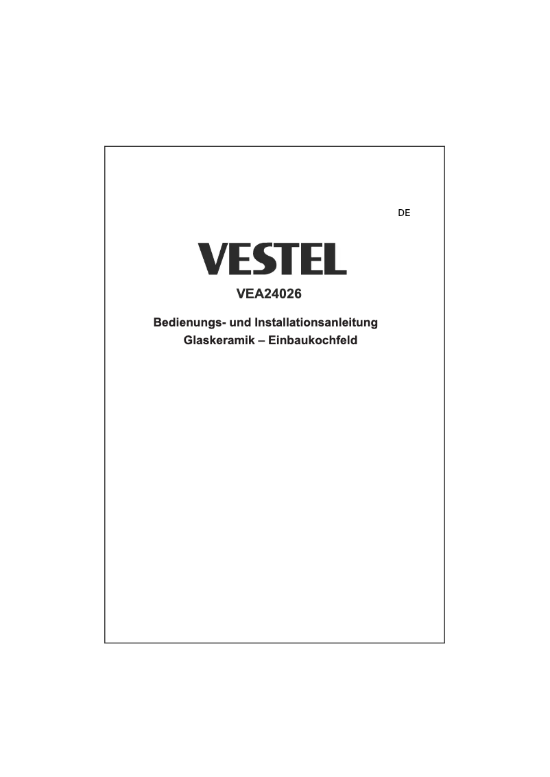 Page n°1 - Manuel utilisateur Vestel VEA24026